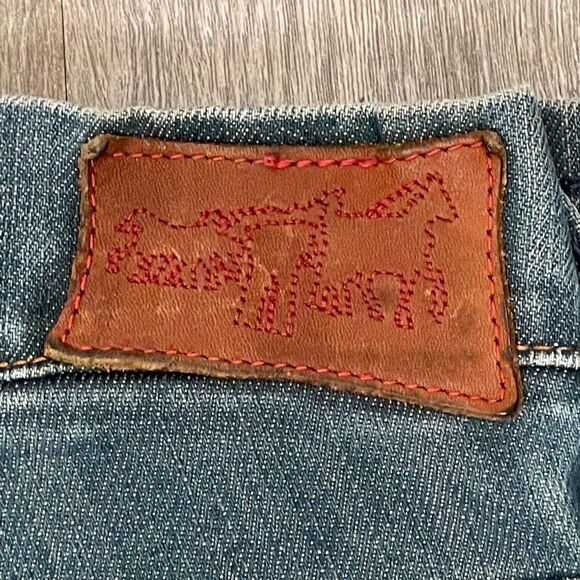 Levis Red Bootcut Low Rise Y2K Blue Jeans Womens Size 27 30 x 30 - Picture 6 of 6